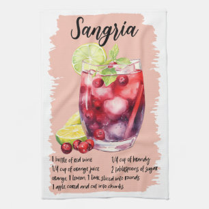 Sangria Cocktail Recipe Kitchen Towel