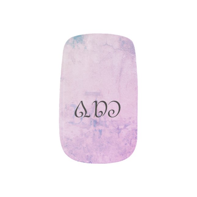 Sangria Cornflower Blue  Minx Nail Art (Left Thumb)
