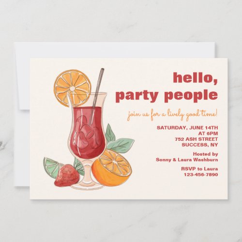 Sangria Glass Party Invitation