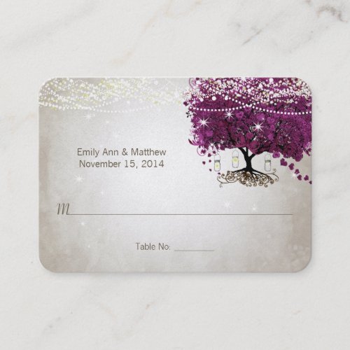 Sangria Heart Leaf Tree Table Place Cards Business Card Template