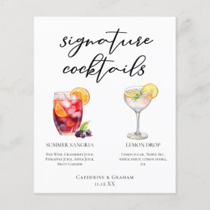 Sangria Lemon Drop Signature Cocktails Menu