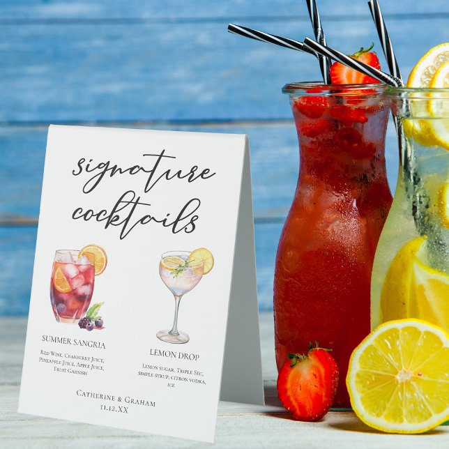 Sangria Lemon Drop Signature Cocktails Menu Table Tent (Creator Uploaded)