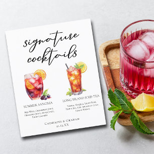 Sangria Long Island Tea Signature Cocktails Menu