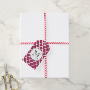 Sangria Moroccan Tile with Customizable Monogram Gift Tags