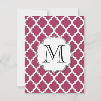 Sangria Moroccan Tile with Customizable Monogram Invitation