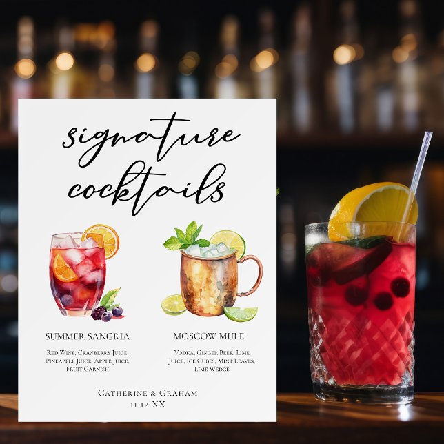 Sangria Moscow Mule Signature Cocktails Menu Foam Board (Creator Uploaded)