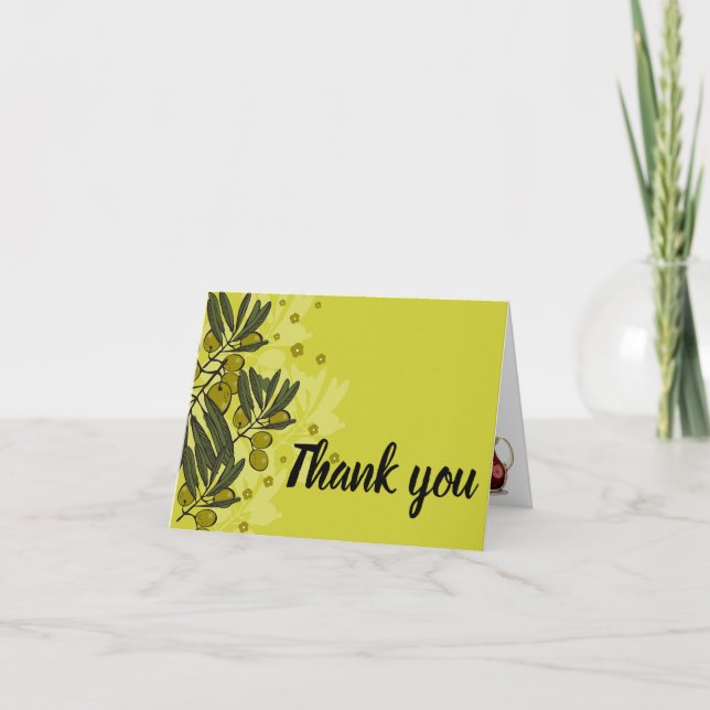 Sangria & Olives Letterpress Thank You Card (Front)
