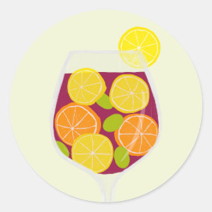 Sangria Party Bachelorette, or Bridal Shower Classic Round Sticker