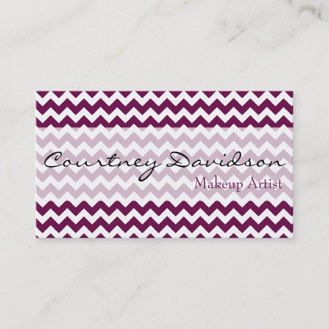 Sangria Purple Chevron Business Cards (Front)
