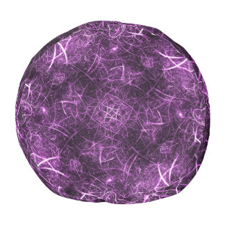 Sangria/Purple Fractal_Round Pouf_Decor Pouf
