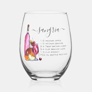 Sangria Recipe Stemless Wine Glass