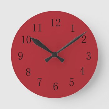 Sangria Red Kitchen Wall Clock by Red_Clocks at Zazzle