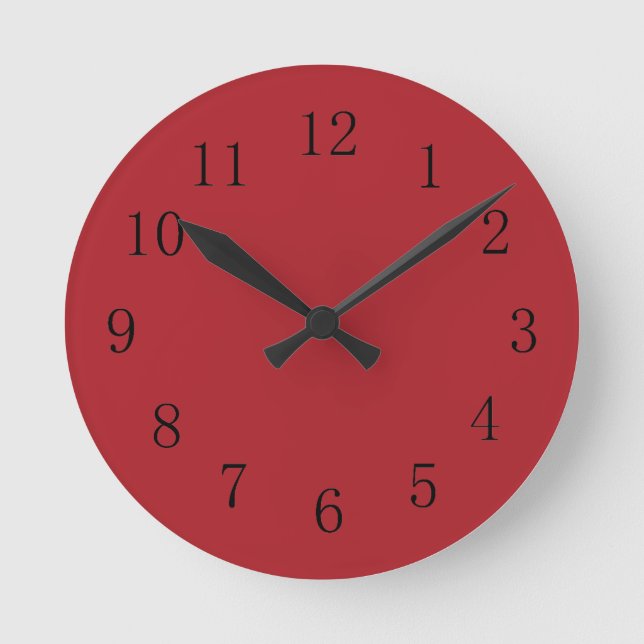 Sangria Red Kitchen Wall Clock (Front)