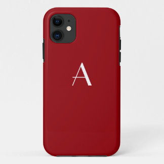 Sangria Red Monogram iPhone 5 Case