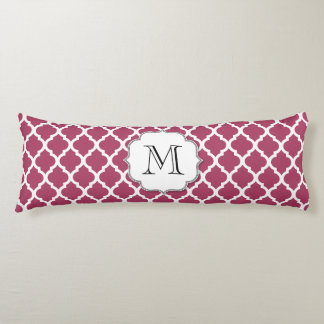 Sangria Red Moroccan Tile w/ Customizable Monogram Body Pillow