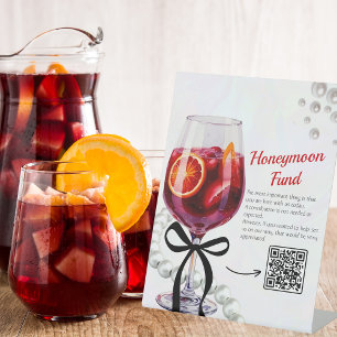 Sangria & Sass Honeymoon Fund Pedestal Sign