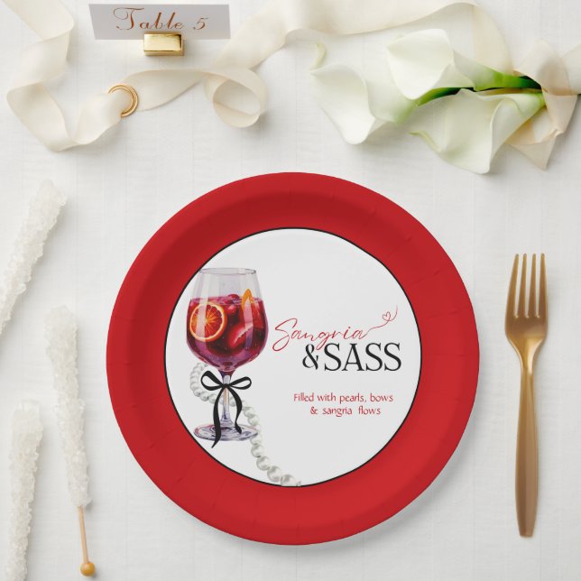 Sangria & Sass Paper Plates (Wedding)