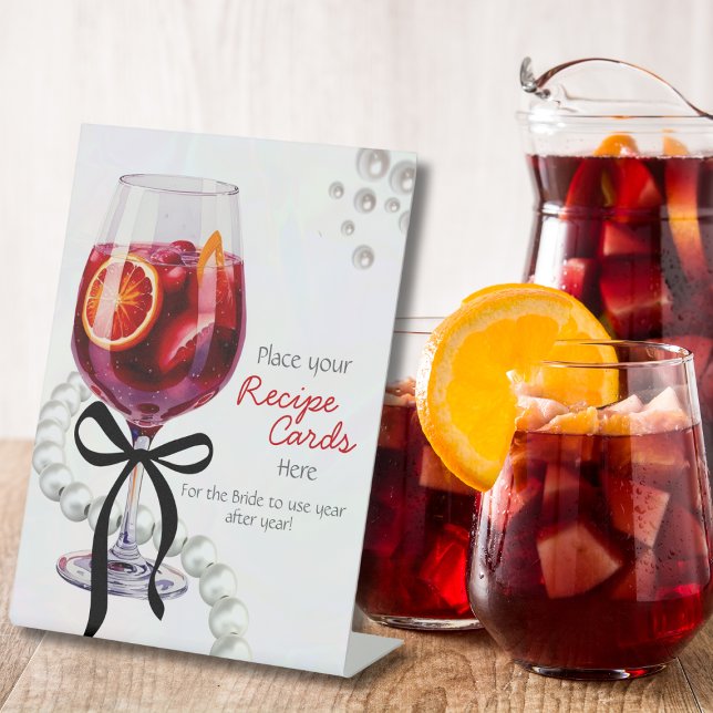 Sangria & Sass "Recipe Cards Here Pedestal Sign (Sangria & Sass "Recipe Cards Here Pedestal Sign)
