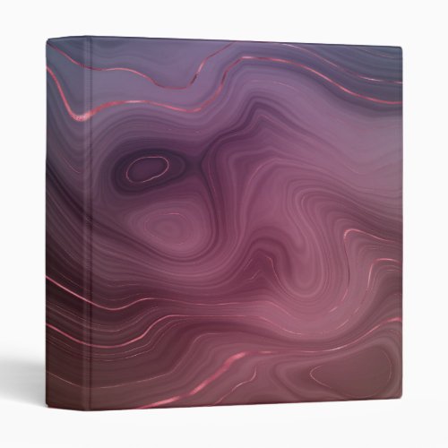 Sangria Strata  Moody Pink and Purple Luxe Agate 3 Ring Binder