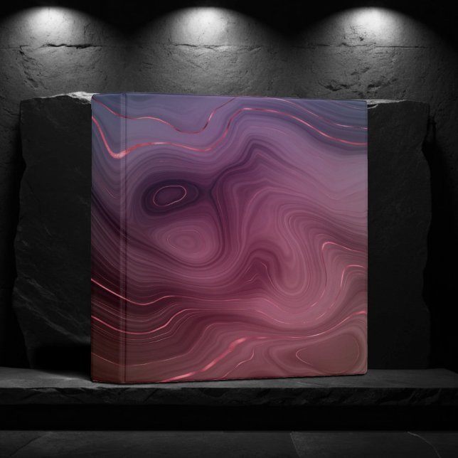 Sangria Strata | Moody Pink and Purple Luxe Agate 3 Ring Binder (Creator Uploaded)