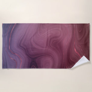 Sangria Strata Moody Pink and Purple Luxe Agate Beach Towel