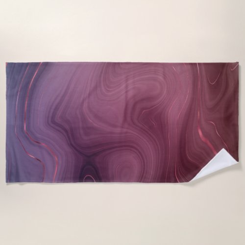 Sangria Strata  Moody Pink and Purple Luxe Agate Beach Towel