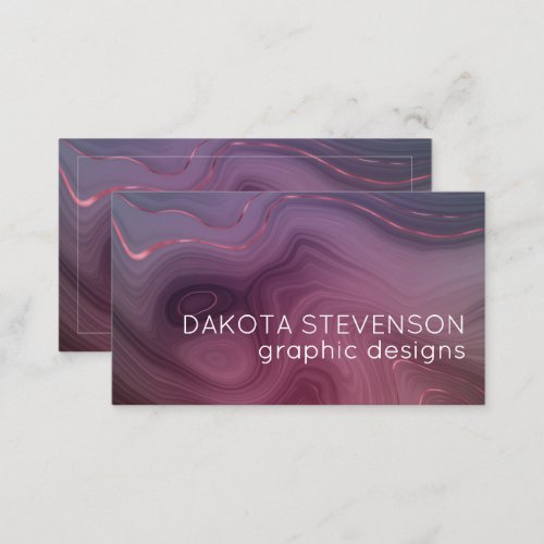 Sangria Strata  Moody Pink and Purple Luxe Agate Business Card