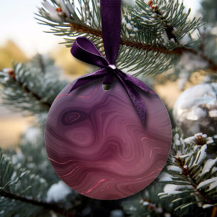 Sangria Strata Moody Pink and Purple Luxe Agate Ceramic Ornament