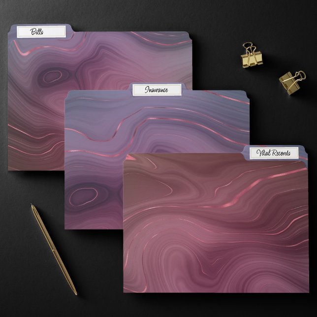 Sangria Strata | Moody Pink and Purple Luxe Agate File Folder (Creator Uploaded)