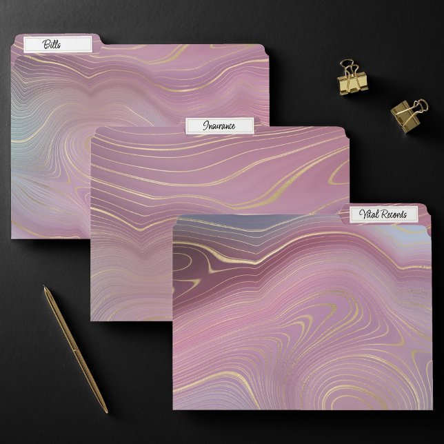 Sangria Strata | Moody Pink and Purple Luxe Agate File Folder (Creator Uploaded)