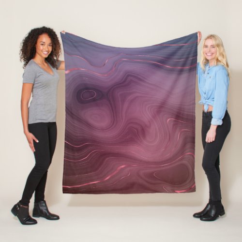 Sangria Strata  Moody Pink and Purple Luxe Agate Fleece Blanket