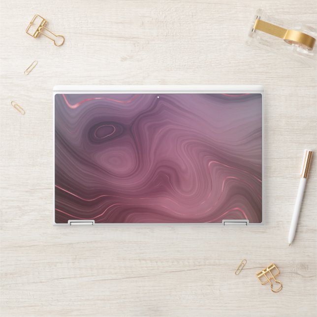 Sangria Strata | Moody Pink and Purple Luxe Agate HP Laptop Skin (Desk)