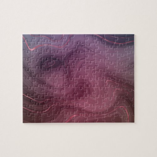 Sangria Strata  Moody Pink and Purple Luxe Agate Jigsaw Puzzle