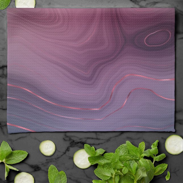 Sangria Strata | Moody Pink and Purple Luxe Agate Kitchen Towel (Creator Uploaded)