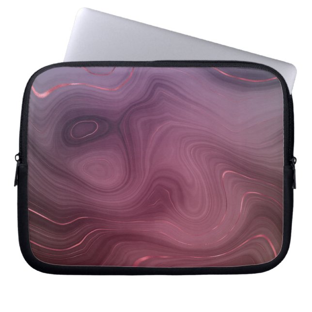 Sangria Strata | Moody Pink and Purple Luxe Agate Laptop Sleeve (Front)