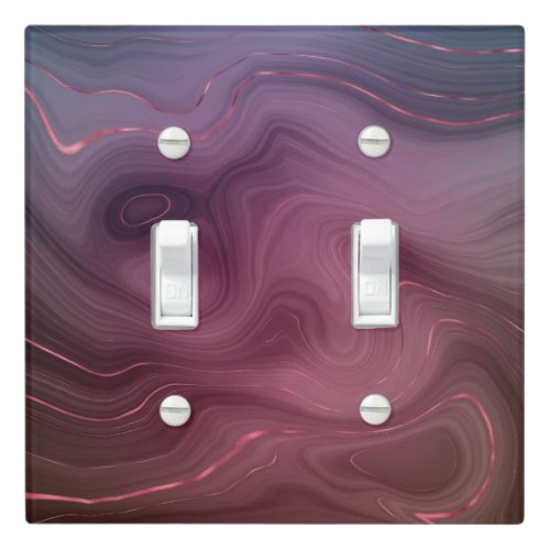 Sangria Strata  Moody Pink and Purple Luxe Agate Light Switch Cover