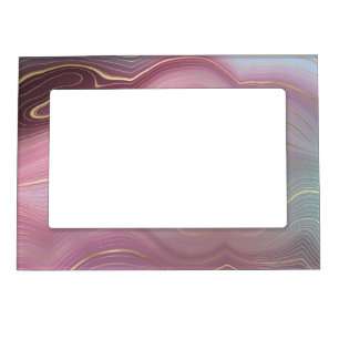 Sangria Strata   Moody Pink and Purple Luxe Agate Magnetic Frame