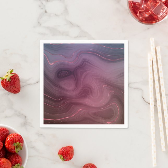 Sangria Strata | Moody Pink and Purple Luxe Agate Napkins (Insitu)