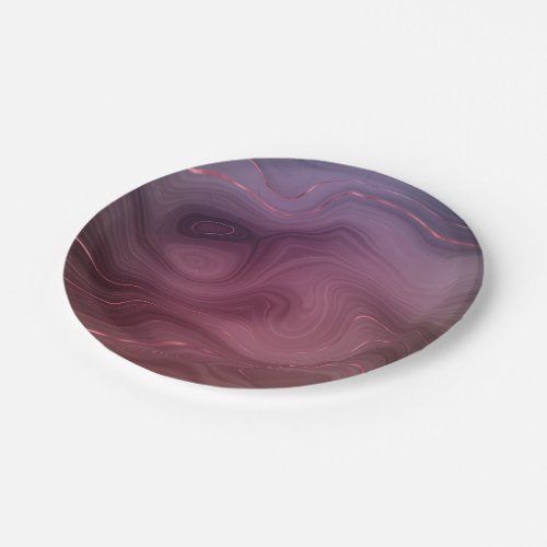 Sangria Strata  Moody Pink and Purple Luxe Agate Paper Plates