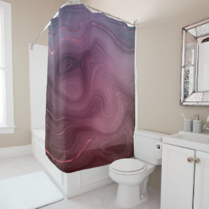 Sangria Strata Moody Pink and Purple Luxe Agate Shower Curtain