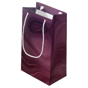Sangria Strata   Moody Pink and Purple Luxe Agate Small Gift Bag
