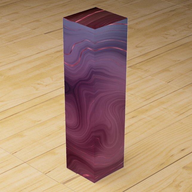Sangria Strata | Moody Pink and Purple Luxe Agate Wine Box (Front)