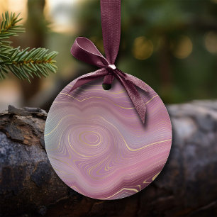 Sangria Strata Moody Pink Dusky Purple Custom Ceramic Ornament