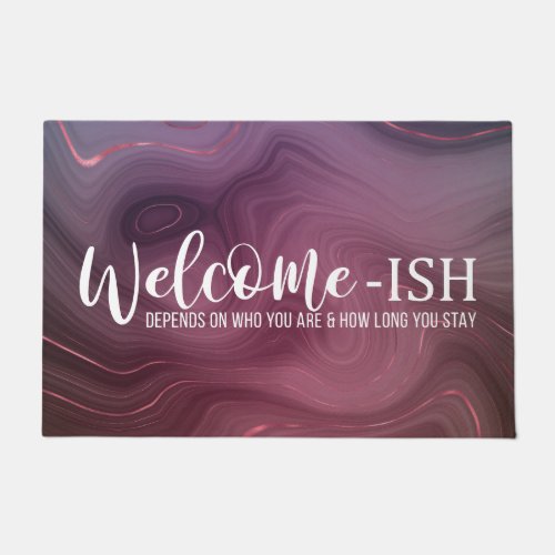 Sangria Strata  Pink and Purple Agate Welcome_Ish Doormat
