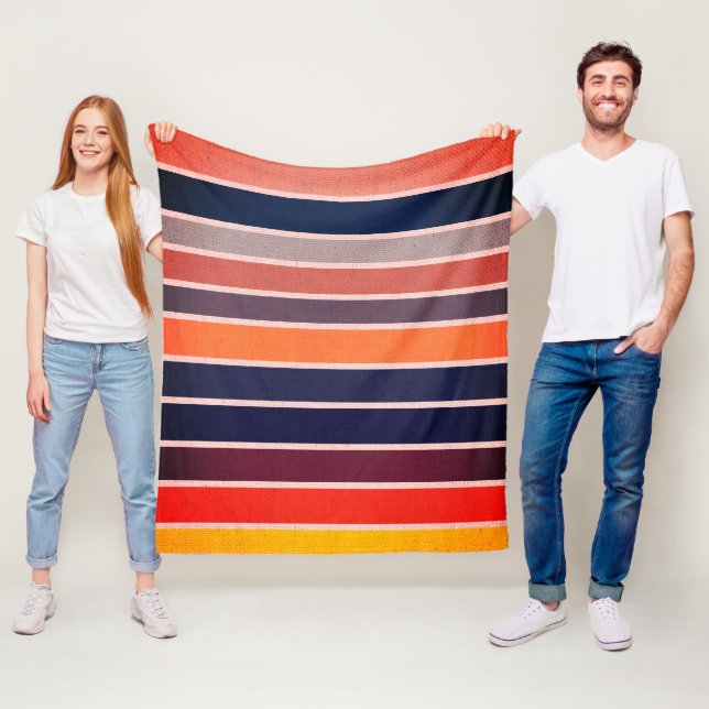 Sangria Striped Fleece Blanket (In Situ)