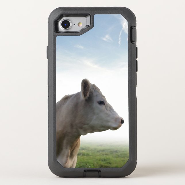 Sangria Sunset Country Cow in Pasture Otterbox iPhone Case (Back)