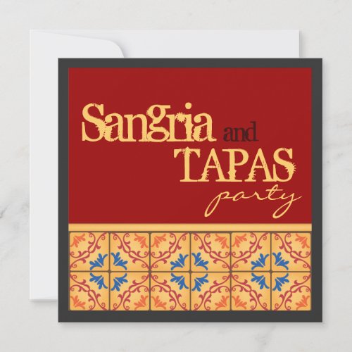 Sangria  Tapas Party Happy Fiesta Invitation
