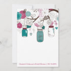 Sangria & Teal Mason Jars Bridal Shower Invitation