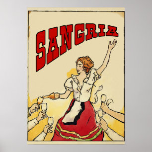 Sangria Time Vintage Style, add text Poster