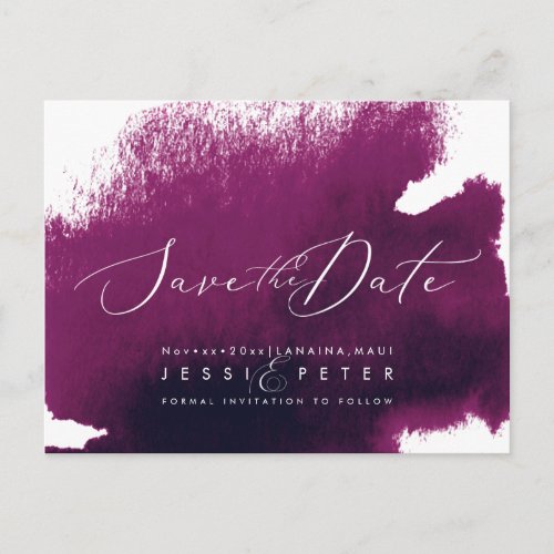 Sangria Watercolor Save the Date Postcard